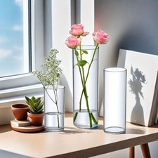 Clear Flower Vase Minimalist Acrylic Vase Cylinder Vase Wedding Home Decoration