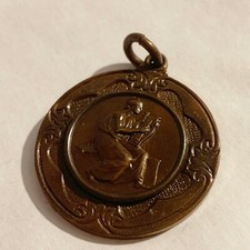 VINTAGE COPPER  MUSIC MATLOCK BATH 1960'S MUSICAL MEDAL AWARD FOB PENDANT
