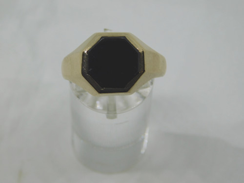 9ct gold octagonal - 9ct, onyx
