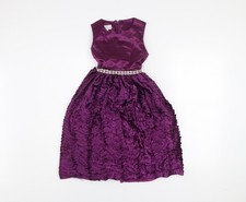 Couture Princess Girls Purple Sleeveless Formal Ball Gown Dress 7 Years