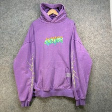 Childish Hoodie Mens Size UK XL Purple Green Lightning Strikes Robs Motors TGF
