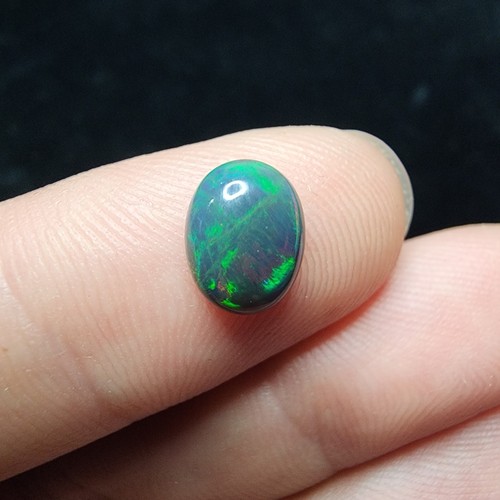 Ethiopian black opal cabochon - opal,