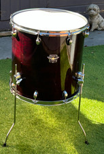 PREMIER CABRIA 16”x16” Floor Tom with Legs  8 Lugs Maroon Lacquer