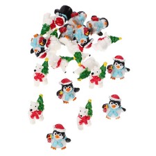  20 Pcs Miniature Christmas Figures Decorations Penguin Figurines Small