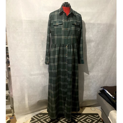 Forest green plaid - tartan, maxi