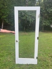 White Wooden Door with Glass
