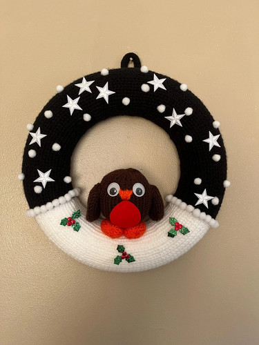 Christmas night wreath - night,