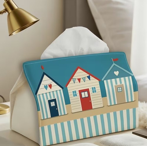 Beach huts print - print, tissue