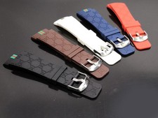 26mm For I Gucci Digital Men's YA114207 114209 Rubber Watch Strap Band +4 Screws