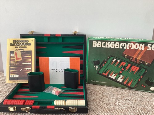 Backgammon set faux leather - in,