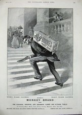 Original Old Antique Print