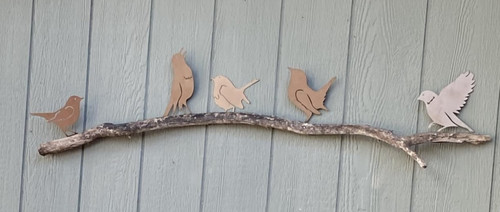 Rusty metal birds - rusty, pcs