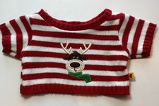 Build A Bear Christmas Red Jumper Knitted Striped Winter Xmas Sweater Reindeer