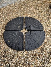 Outdoor Garden Parasol Cantilever Black Base Weight Set 4 Pieces