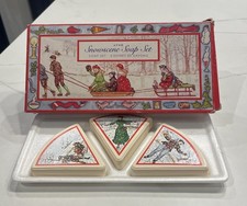 Vintage Avon Snowscene Soap Set Scented Solid Soaps x3 50g Boxed