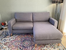 Delivery Available 3/4 Seater DFS Corner / Chaise Sofa in Stone Grey Wool/Tweed