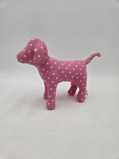 Victoria's Secret Pink White Polka Dot Plush Dog Collectible Stuffed Animal