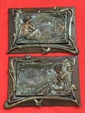 Antique Pair Plaques Art