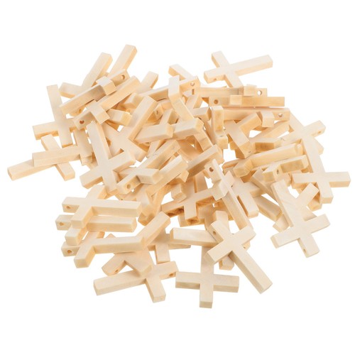 50pcs natural wood cross - ,
