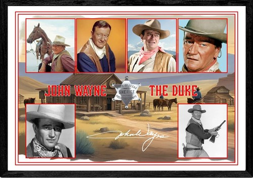 John wayne montage autograph - john,