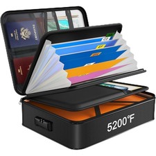 JUNDUN Fireproof Document Box with 5200℉ Heat Insulated, Waterproof and Firep...