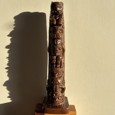 Canadian Totem Pole By Shamans British Columbia 33cm Tall Inuit Large Vintage