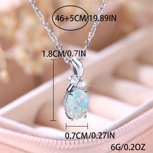 White opal fire - opal, oval