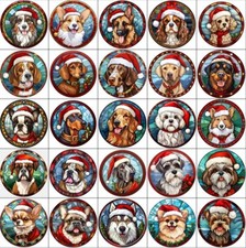 Dog  Christmas Bauble Stained