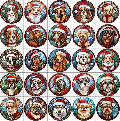 Dog christmas bauble stained - bauble,