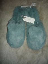 Fat Face Freya Faux Fur Mule Slippers BNWT Green Haze Size MEDIUM