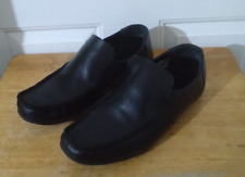 Original Ikon ALBION Black Leather Slip On Mens Moccasin Driving Shoes UK-8
