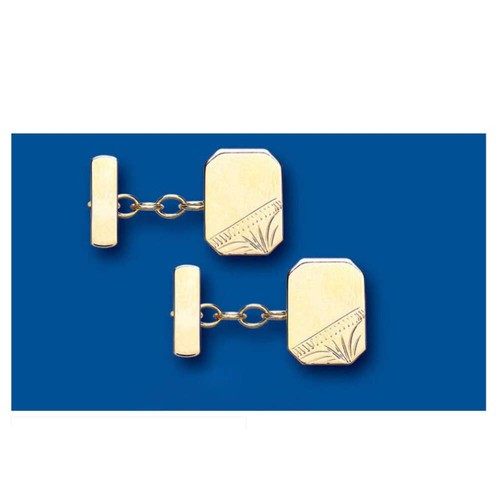 Gold cufflinks chained - gold, solid