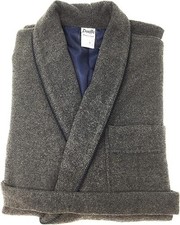 Dueffe Men Gray Bathrobe Shawl