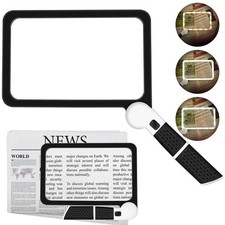 Rectangular 5X Magnifying Glass With Light Reading Book Magnifier Large UK