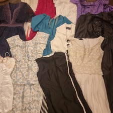 12x Vintage 1950s-1980s Evening Dresses Inc Silk Joblot Bundle