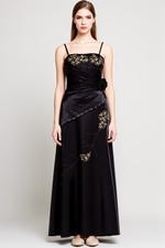 LONG BLACK STRAP DRESS EVENING