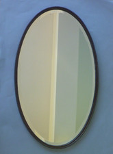Vintage Oval Wood Wall Mirror