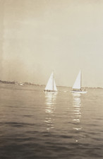 1947 Chesapeake Cruise Sailboats Ocean Open Waters Travel Original Photo P17L12