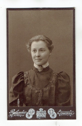 Cdv photo woman - uniform, badge