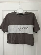 Grey ‘Pink Soda’ Crop Top, Size 10