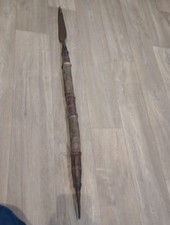 Rare Ashanti Slavers Spear Leather And Hair Handle 32"