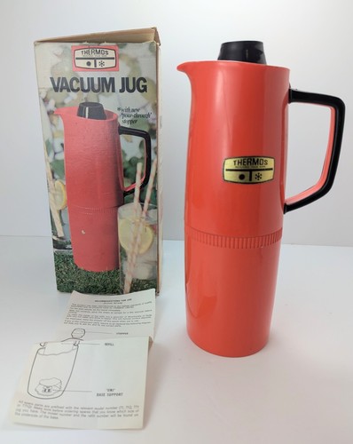 Vintage retro red thermos - vintage,