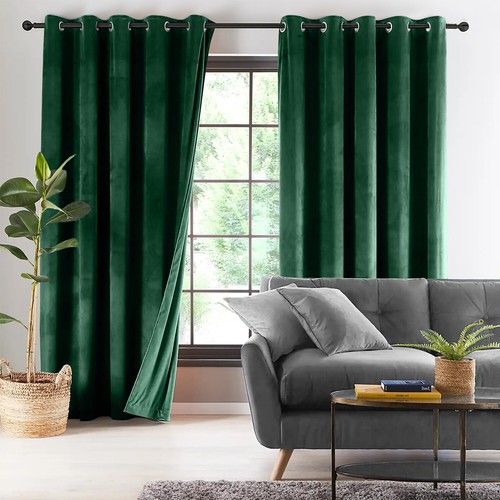 Crushed velvet curtains ready - curtains,