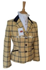 LADIES BLUES & BROWNS MUSTARD TWEED JACKET - LEAD REIN SIZE 12