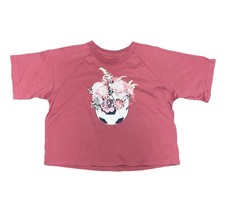 Adidas Mauve Pink Soccer Flower Crop Girls Small Boxy NWT