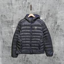Ralph Lauren RLX Down Puffer Jacket 730 Fill Navy Men M Hooded Lightweight Coat