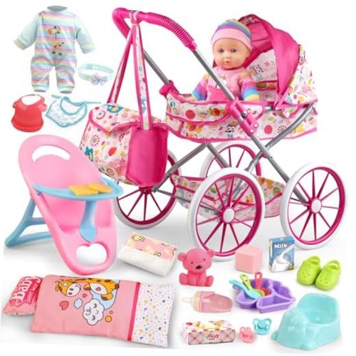 Baby doll stroller set - set, for