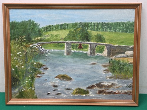 Framed river bridge riverscape - river,