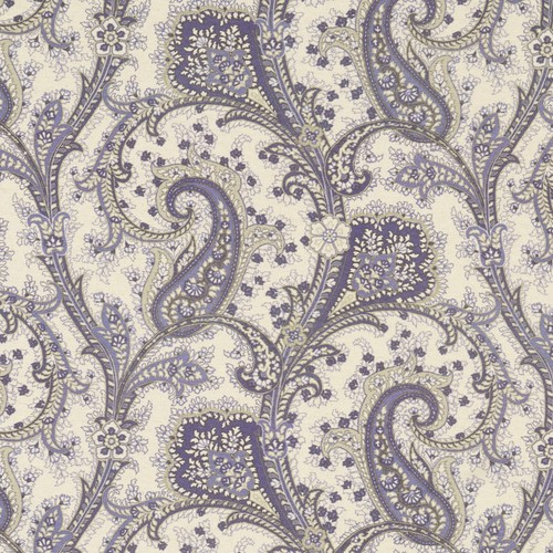 Paisley print folk blue - print,