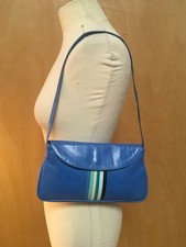 Gina blue leather shoulder